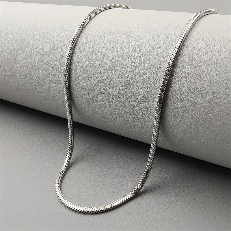 Elegant Silver Snake Chain Necklace – Timeless Style for Every Occasion